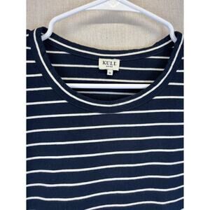 Kule Mister Men's XL navy and white stripe t-shirt 100% cotton crew neck‎